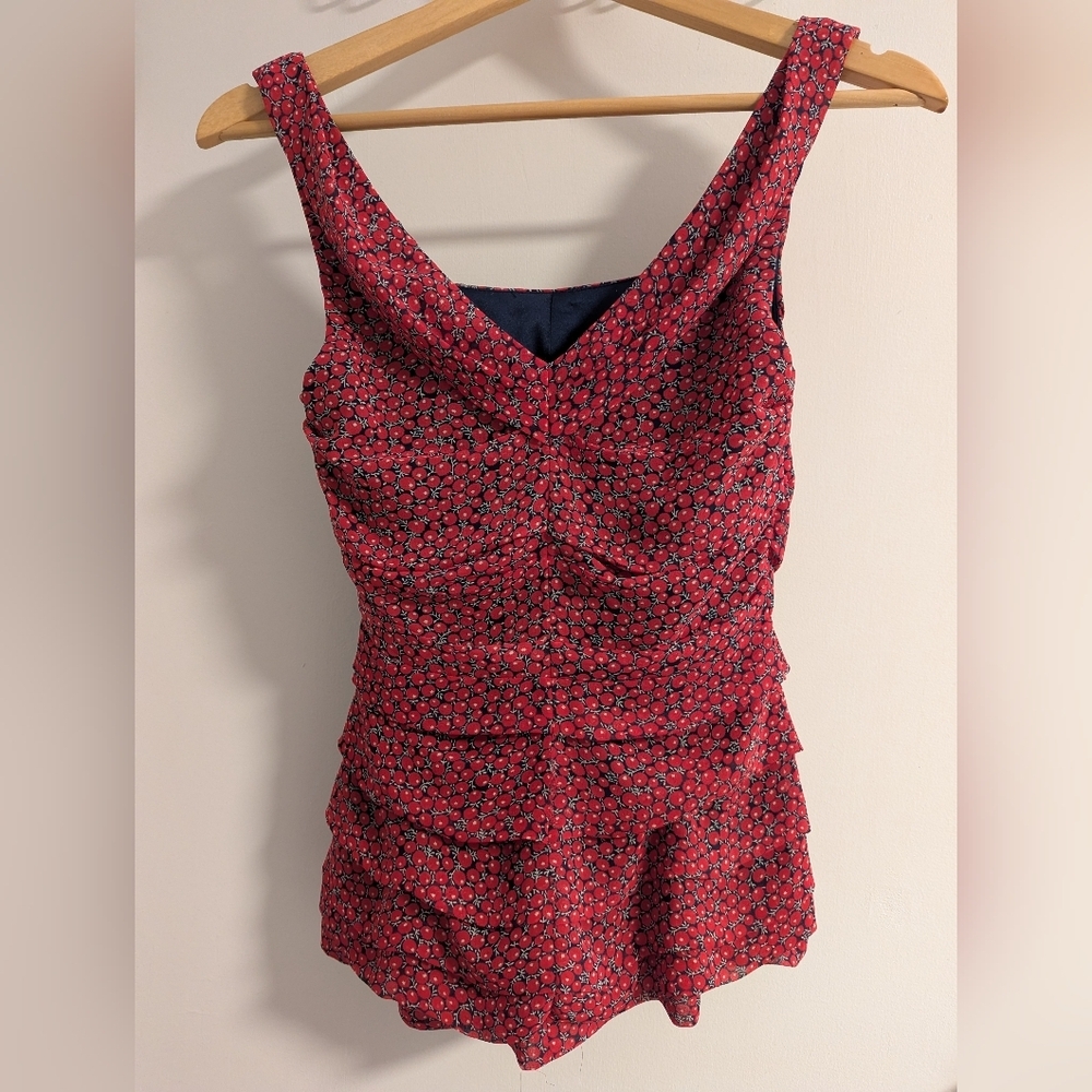 Express Red and Black Floral Blouse - Picture 3 of 5